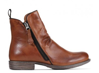 EOS Wilds Double Zip Ankle Boot Brandy